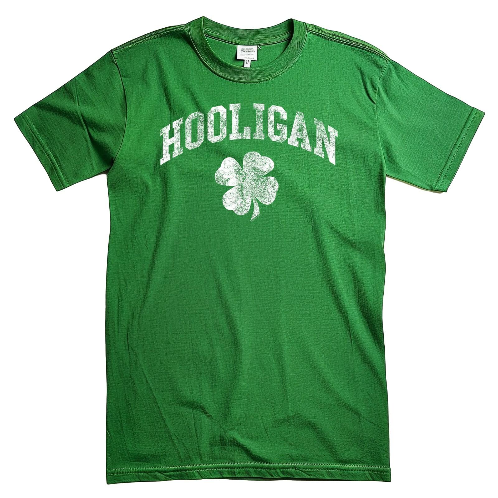 Футболка Hooligan Shamrock на День Святого Патрика Мужская Женская Топы Для Мужчин и Женщин Рубашка Топ S