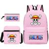 One Piece Large-capacity Student Backpack Three-piece Set 7526