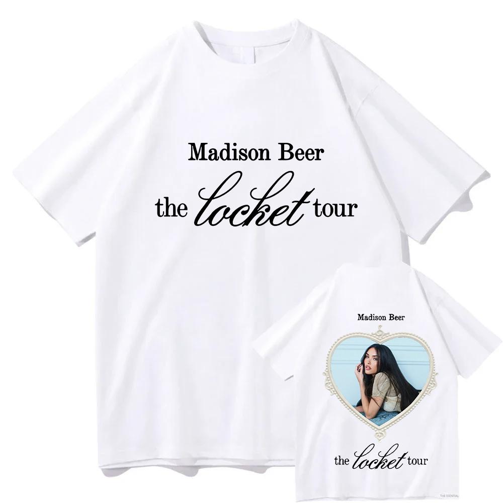 Madison Beer The Locket Tour 2026 T-Shirts Pure Cotton Fashion Casual Aesthetic Graphic Unisex Fans Shorts Sleeve Vintage Tops