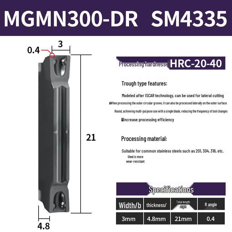 CNC Grooving Blade MGMN300/400-M for Stainless Steel, Ceramic, Aluminum Lathe Parting Tool Inserts