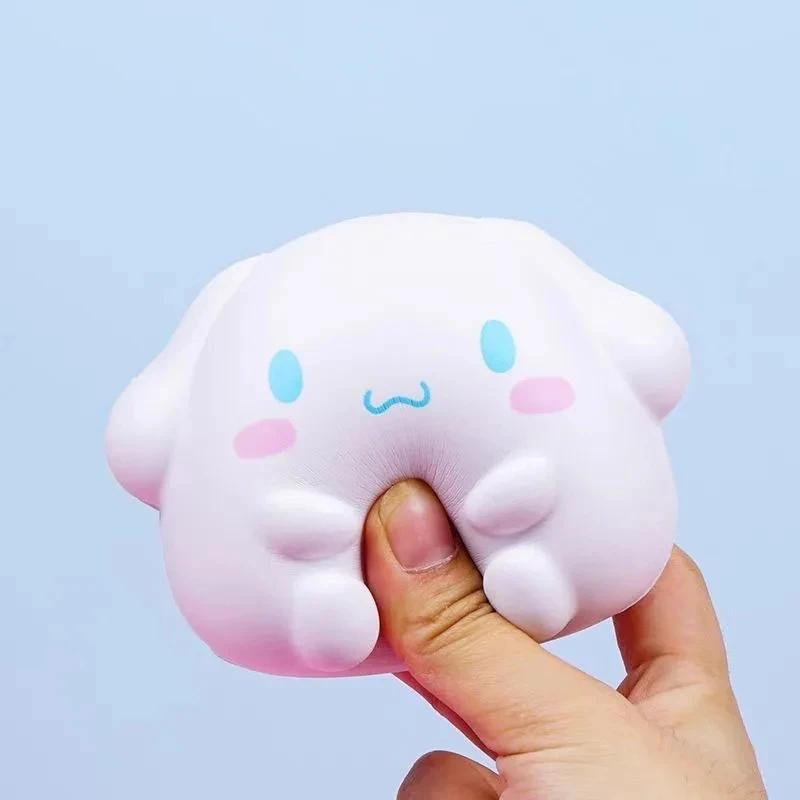 Sanrio Cute Stress Relief Toys Cinnamoroll Kawaii Plush Anime Cartoon Kids Stress Relieving Handheld Therapy Figurine Gift