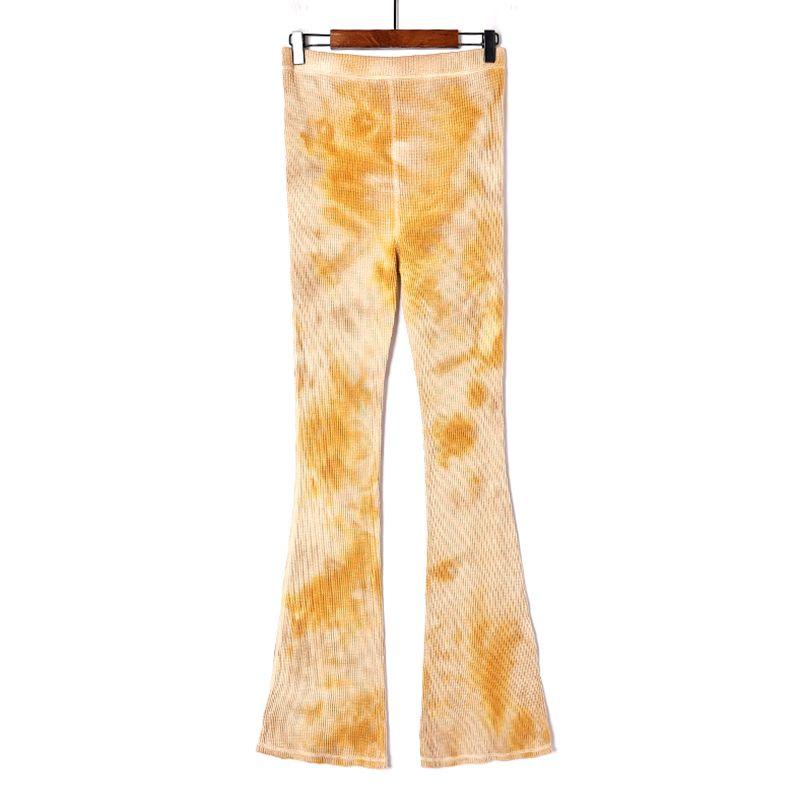 

Spring-Summer New Type Women s Clothing High Waist Slim Looking Micro-Pull Knitting Pants Minimalist Easiest for Match Fashion Casual Pants Fashion Yellow M