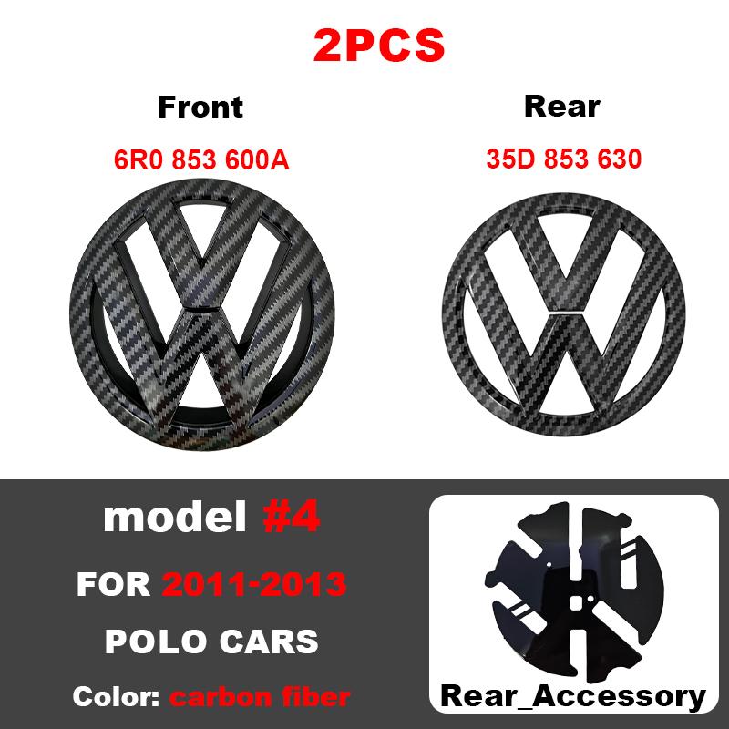 SVLHP1 For Volkswagen Polo 2011 2012 2013 6R0853600A ABS VW Car Front Logo Grille Badge Trunk Emblem Decoration Replacement Accessories