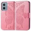 For Motorola Moto G05 4G Case with Strap Butterfly Pattern PU Leather Wallet Phone Cover