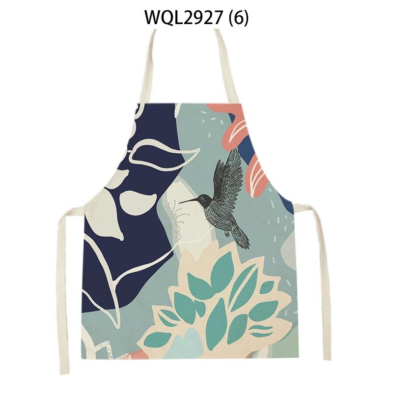 Abstract Plants Kitchen Aprons Home Cooking Sleeveless Aprons Baking Accessories Flowers Pattern Waist Bibs Antifouling Apron