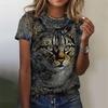 3D Printed Funny Cat T-Shirt For Women Cool Animal Graphic T Shirts Summer Harajuku Loose Tees Short Sleeves Round Neck Tops