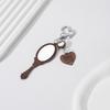 Retro Handle Mirror Element With Heart Keychain Exquisite Patterned Small Mirror Car Pendant Creative Bag Charms Hanging