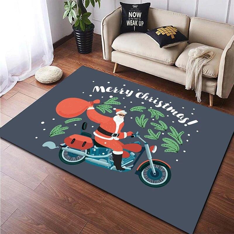 Weihnachten HD-bedruckter großer Teppich, Teppich für Wohnzimmer, Schlafzimmer, Sofa-Dekoration, rutschfeste Fußmatten, Dropshipping Alfombras