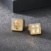 Hip Hop Men's Lion Head/Cross /Tai Chi Signet Ring Stainless Steel Shinny Zircon Ring