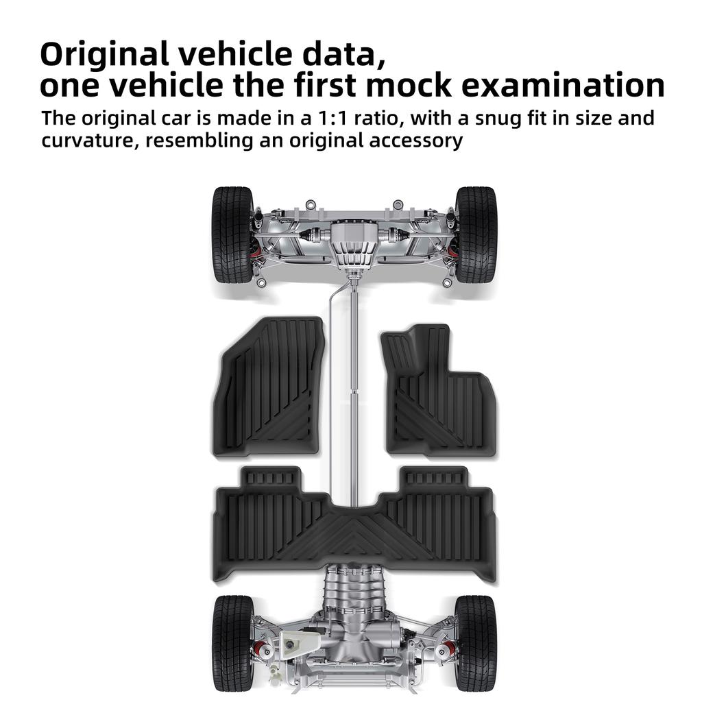 LUCKEASY Right Drive for Jaecoo J7/Jetour Tansuo 06 2024-2025 (SHS Hybrid Only) Car Floor Mats Trunk Pad TPE 3D Foot Pad Blcak