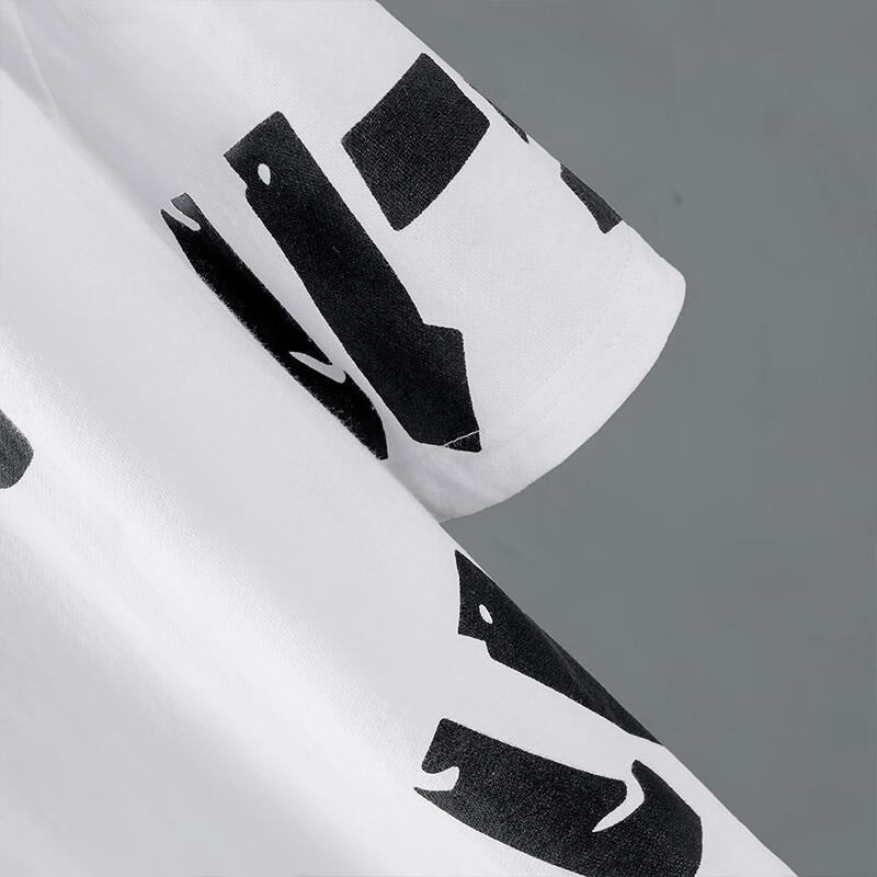 Dam T-shirt med lös passform, färgblock, bokstavstryck, rund halsringning