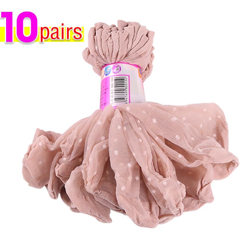 Women Breathable Socks Sexy Black Skin Dot Pattern Socks for Girls Fashion Summer Cool High Stretch Lace Short Sock