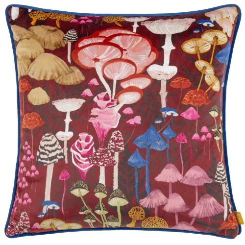 Furn Amanita Piping Detail Velvet Mushrooms Cushion Cover