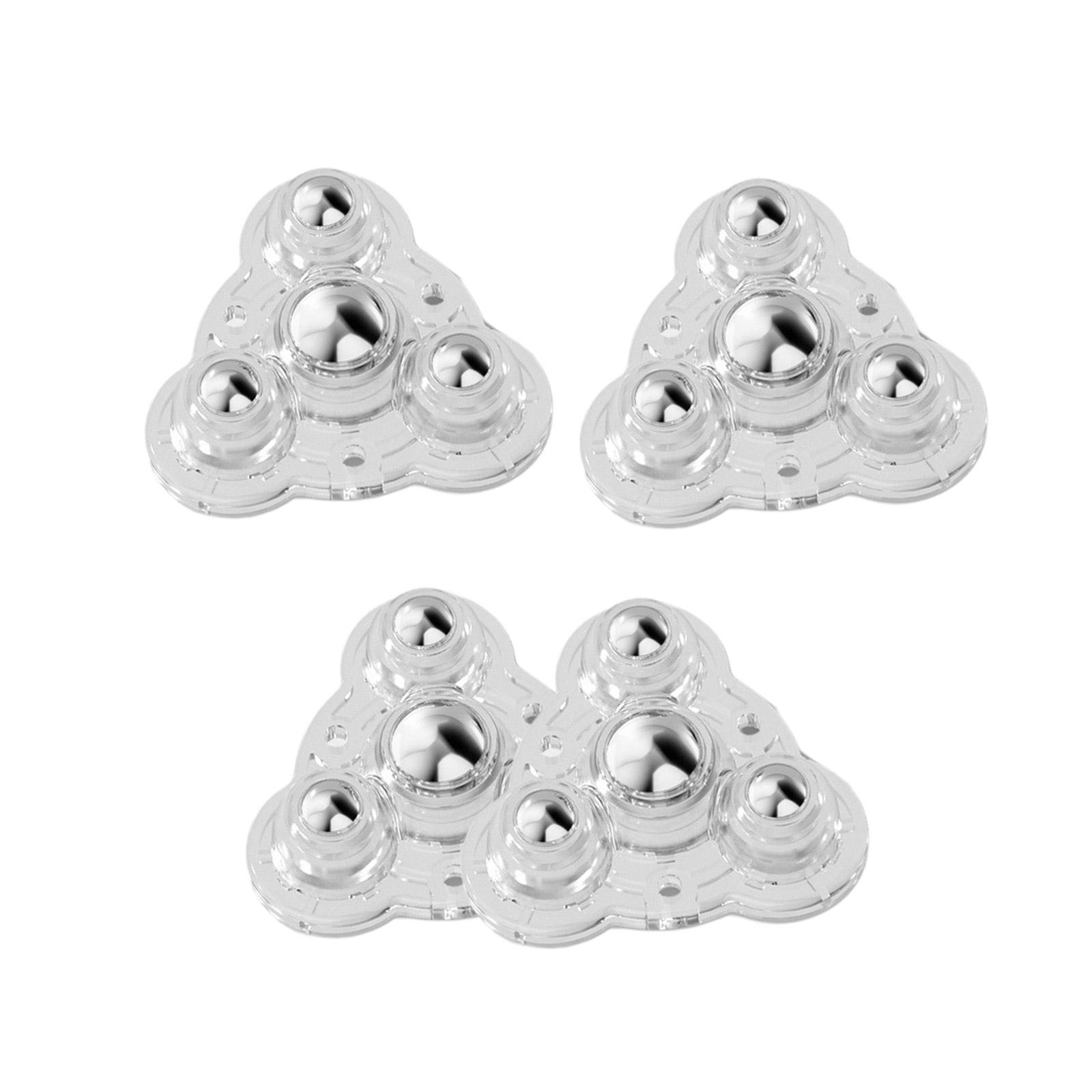 

4pcs Easy Mount Stickable Furniture Rollers Multiple Use Non Puncture Base Wheels Simple Installation for Homes & Office прозорий