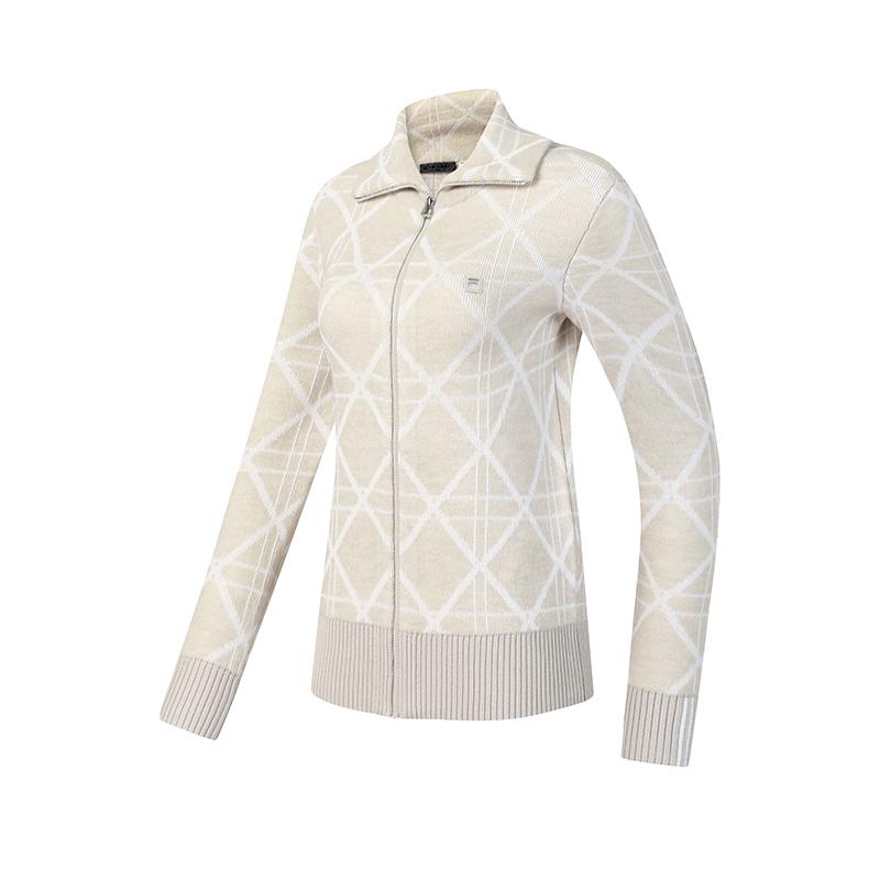 FILA Golf Series Minimalist Stylish Classic Casual Versatile Warm Comfortable Knitted Jacket Women jackets A11W615406FGY