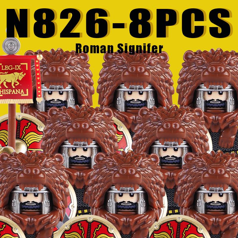 Medieval Military Rome Knights Building Blocks Castle Army Warrior Soldier Figures Crossbowman Shield Sword Legion Bricks Toys