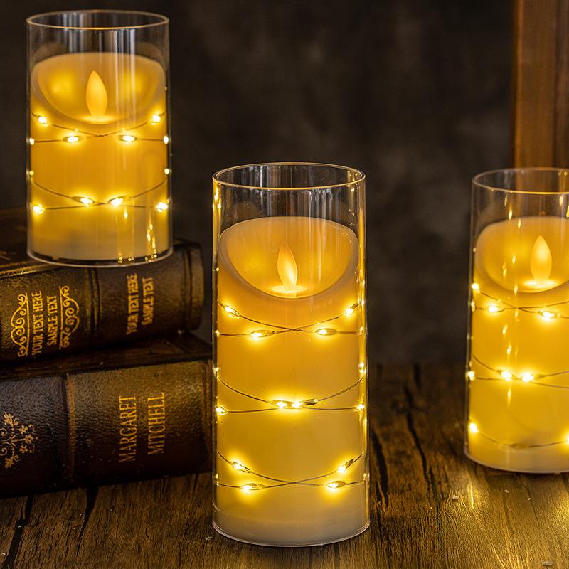 Candle Swing Head Light String Candle Light Simulation Candle Light Atmosphere Light Candlelight Dinner Candle Light Small Ornaments
