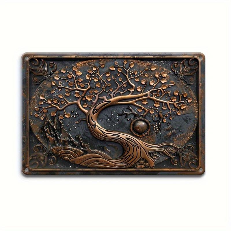

2d Flat 30*20cm, Vintage Wooden Tree Yard Sign, Multipurpose Wall Hanging Wooden Plaque with Classic Tree Design for Wall Decor, for Home, Kitchen 30*20cm