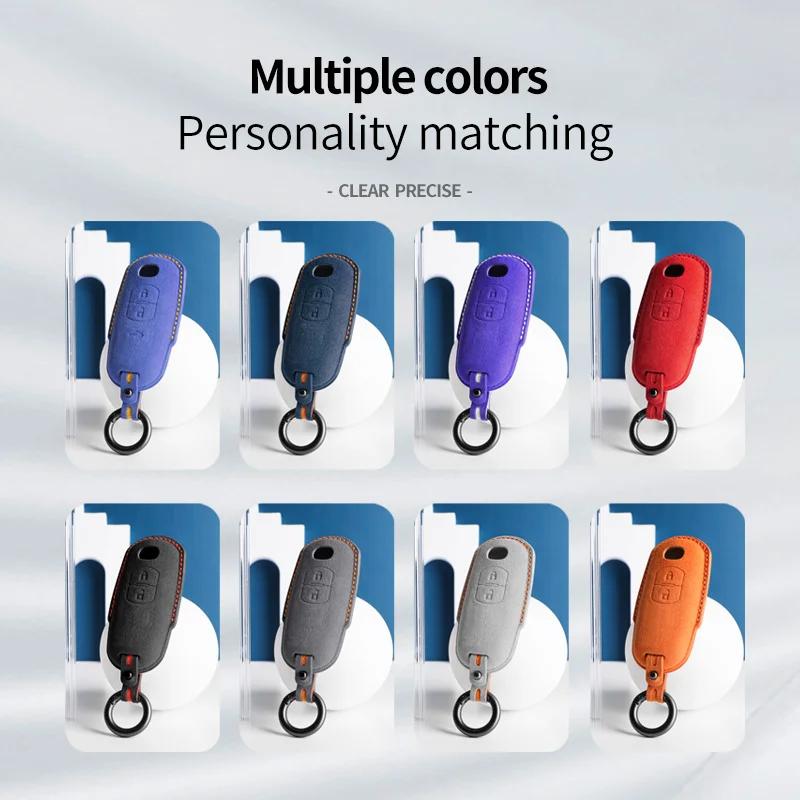 Interior Mouldings Alcantara Car Key Smart Remote Case Cover Shell For Mazda 2 3 6 Cx3 Cx5 Cx7 Cx9 Mx5 2 Buttons Keychain Access