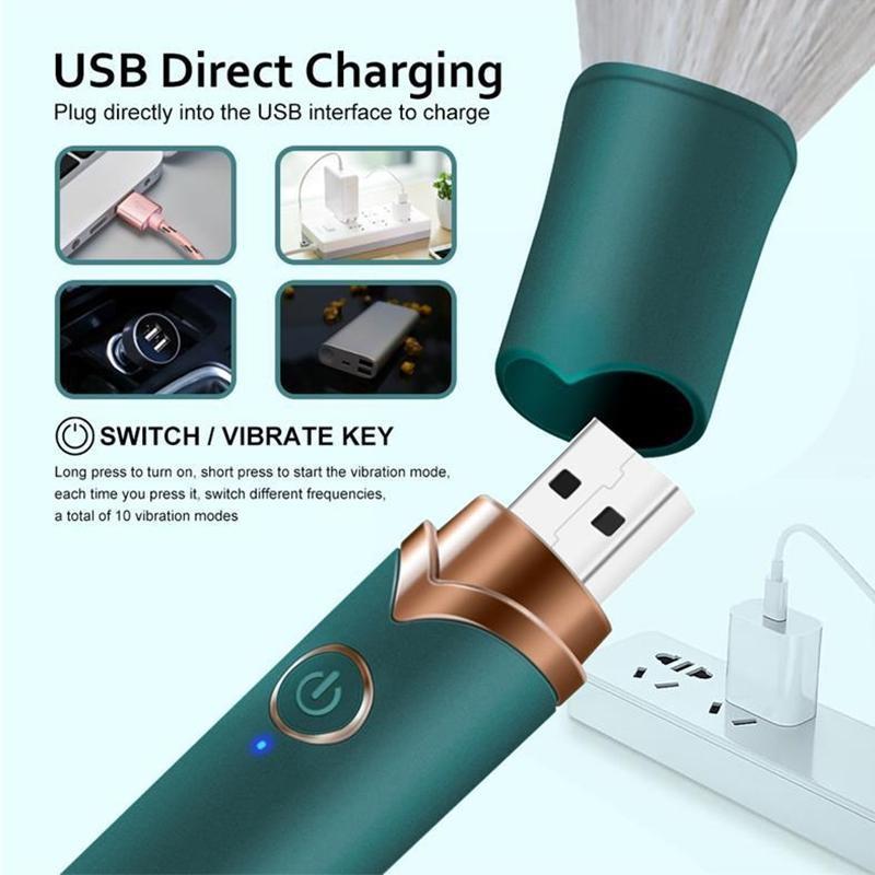 Sex Toys USB Rechargeable Massage Vibrator Makeup Brush Design Flirting ABS Clitoris Stimulator Masturbator Massage Stick for Women