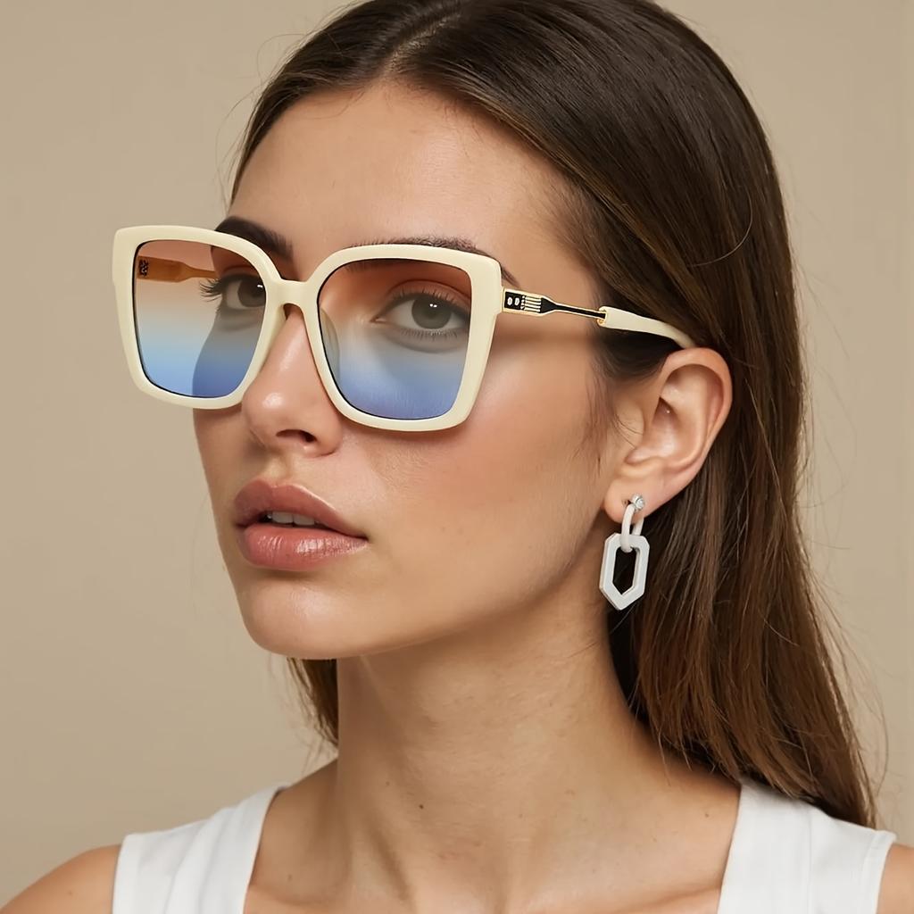 Fashionable Women Sunglasses Large Frame Gradient Color Glasses Exquisite Design for Women Stylish UV Protection Shades