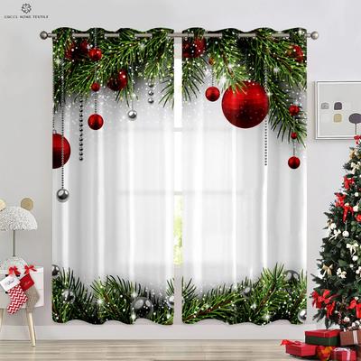 Noel Dekorasyon Perdeleri Kar Tanesi Noel Ağacı Dekorasyon Perdeleri Oturma Odası Yatak Odası Şömine Yeni Yıl Perdeleri