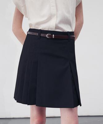 Rie Pleated Mini Skirts Black