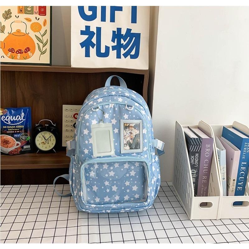 Korean Version Ins New High-value, Fresh, Sweet and Cute Star Bar Pain Bag, Light Backpack for Junior High School Students