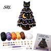 DIY Holiday Tree Materials Halloween Crochet Kit, Black Cat Pumpkin Witch Creative Gift for Crafters Hat Ghost Crafting Kit Home Decor, Handmade Craft