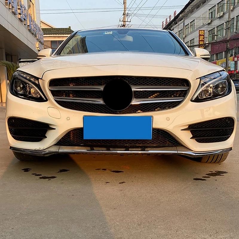 For W205 C-Class C180 C200 C260 2015-2018 Set L+R Front Bumper Fog Lamp Grill Grille Ert Face Bar Cover-A87Q