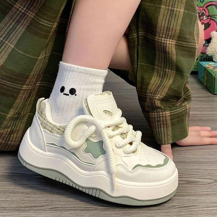 Brand Leather Sneakers Women  Designer Woman Sneakers Lace Up White Casual Ladies Spring Autumn Flats Woman Vulcanized Shoes