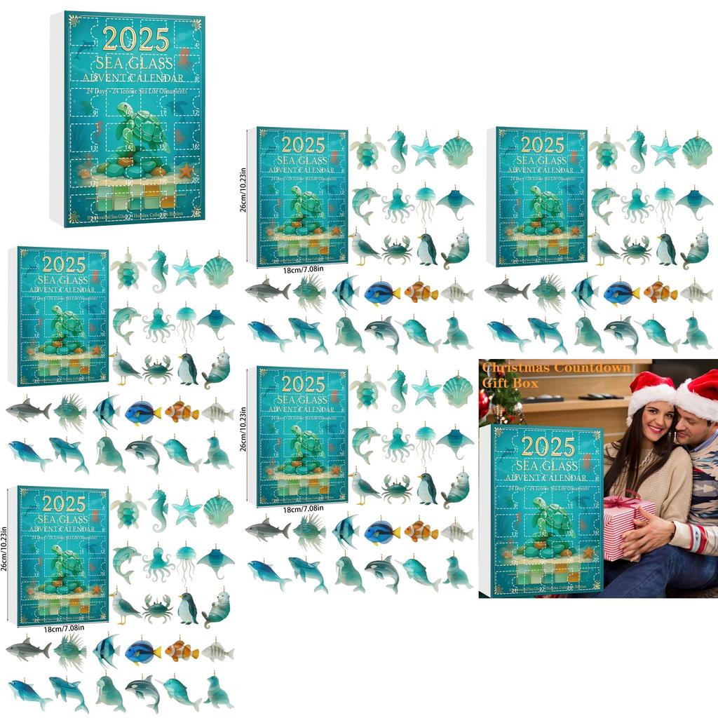 Marine Life Advent Calendar With Acrylic Animal Figures For Holiday Gift And Party Favors