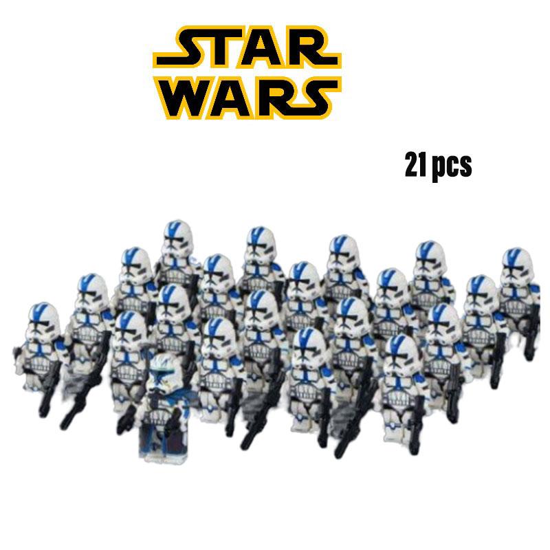 Wars 21pcs Star 501st Building Blocks Clone Troopers Minifigures Kid Toys