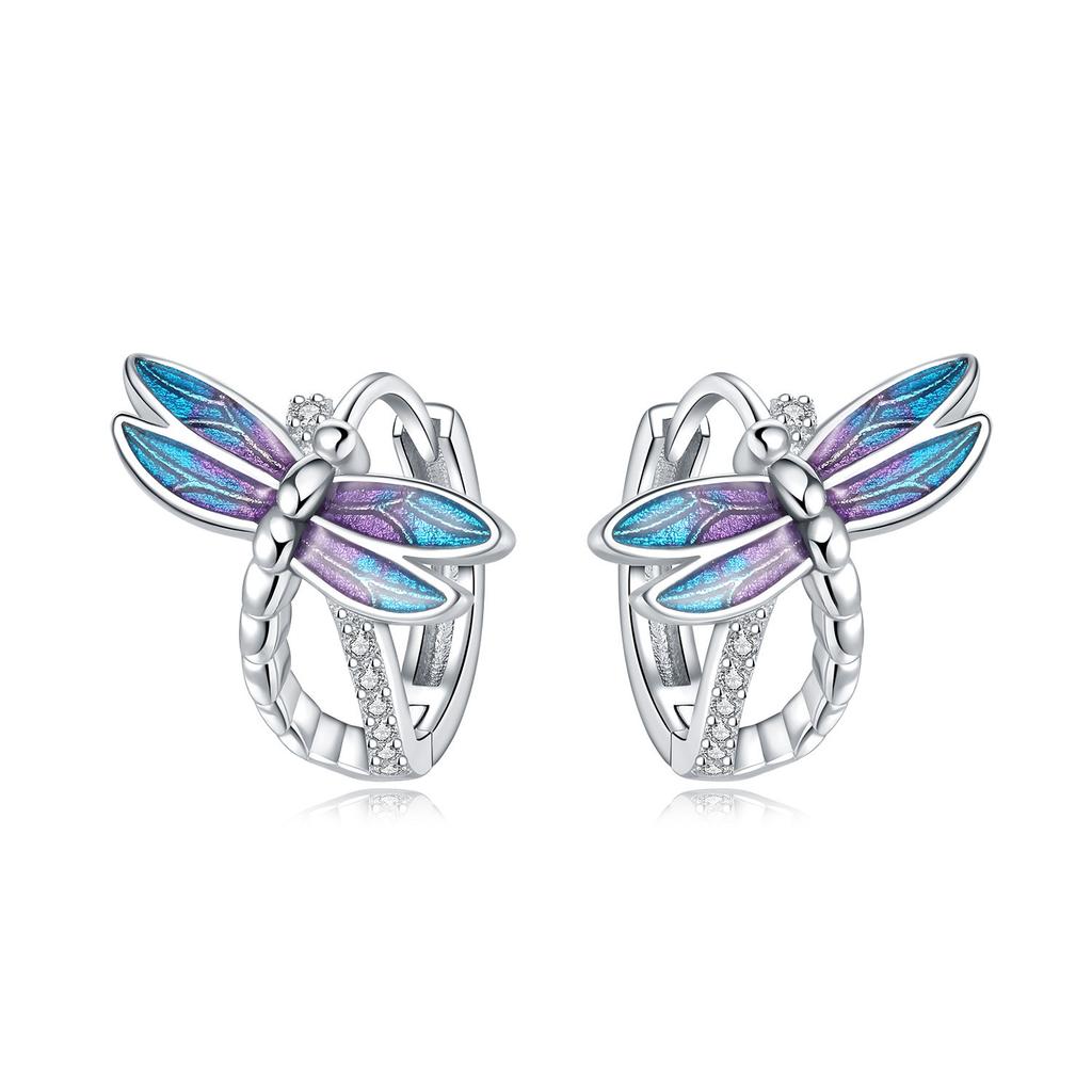 Elegant Insect Earrings For Women Butterfly Dragonfly Ladybug Hoops Sophisticated Dangle Ear Jewelry