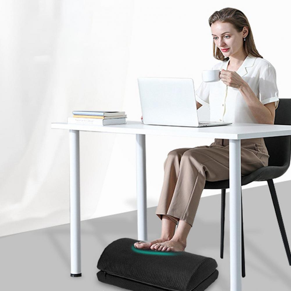 Foot Pillow Under Desk At Work Foot Rest Memory Foam 2 Adjustable Heights Footrest Comfortable Hip Pain Relief Cover Footrest
