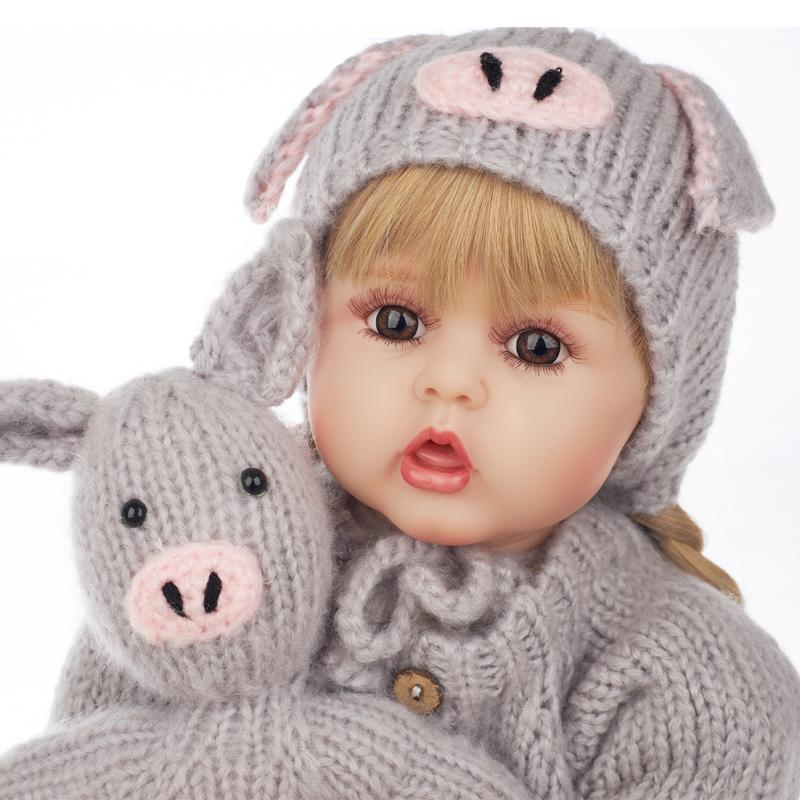 Păpușă renăscută cu corp din pânză de 24 inch, galben, drăguț, urs, păpușă de cauciuc, femeie, bebeluș, renăscut, jucării realiste pentru fete