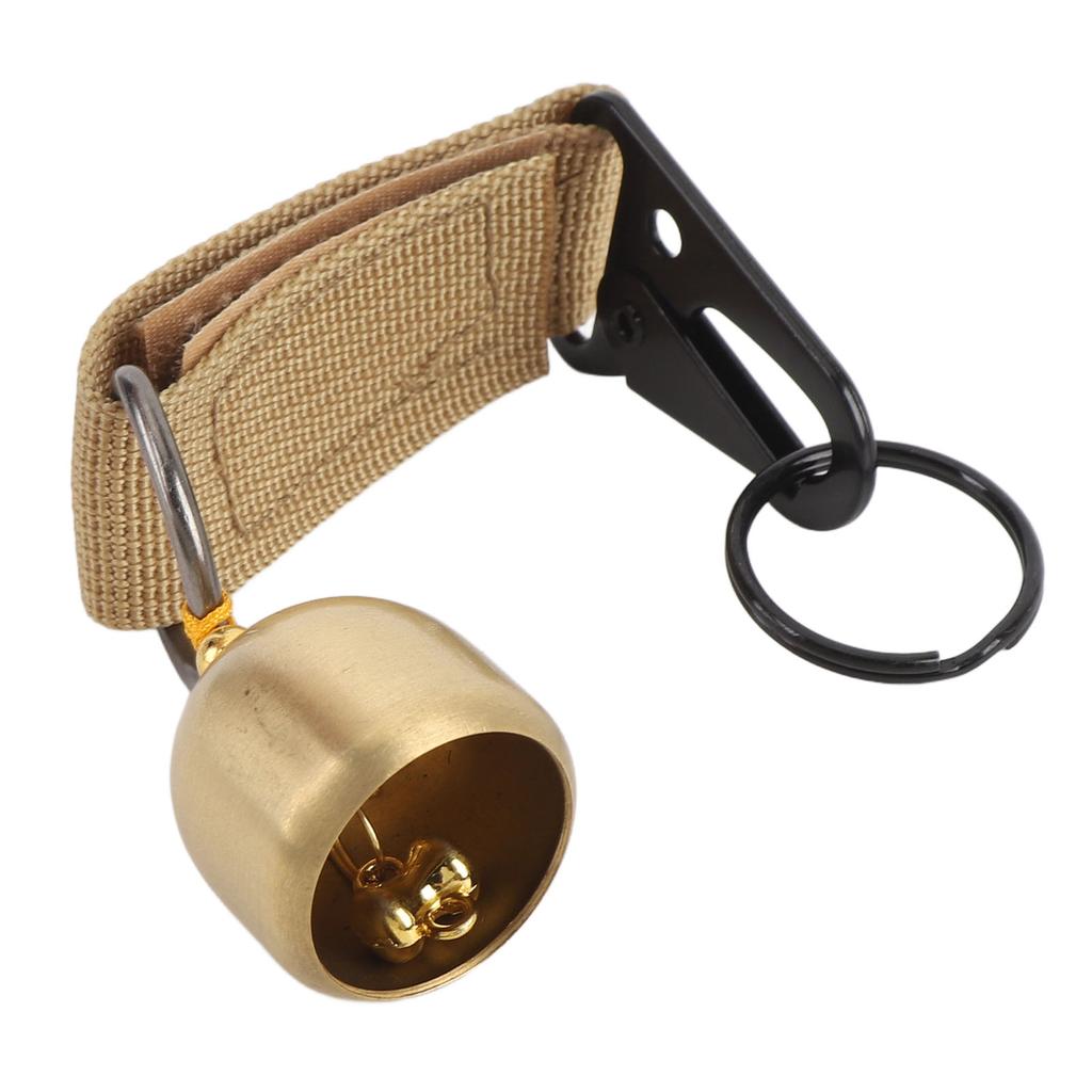 Bear Bell Thickened Webbing Brass with Snap Hook Clear Sound Keychain Bell for Outdoor Climbing