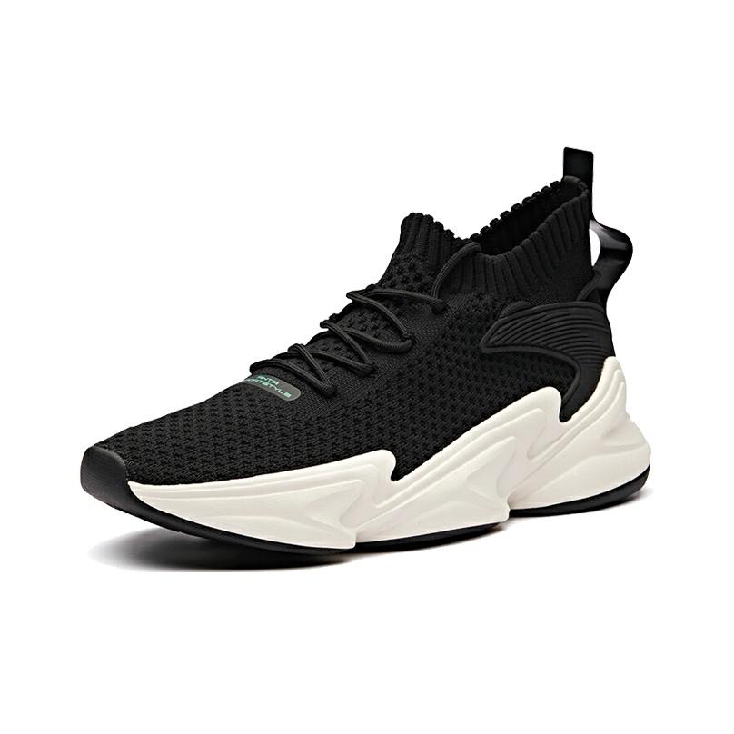 Anta Anti-Slip Durable Lightweight Mid-Top Running Shoes Men Sneakers Black White 11928808-1