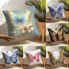 Beautiful Colorful Butterfly Decorative Prints Pillow Case Linen Pillow Case Sofa Home Decor Cushion Cover Cushion Cove
