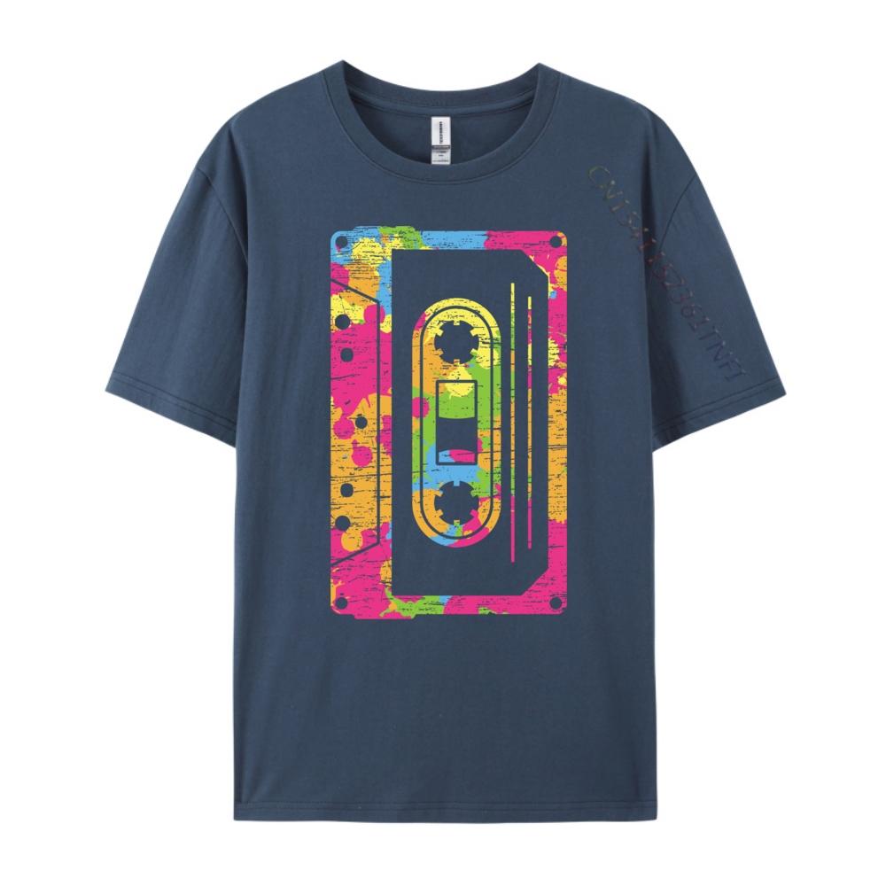 Retro Colorful Cassette Design Oversized T Shirt Unisex Vintage T Shirts Mens Tshirts Lovers Day