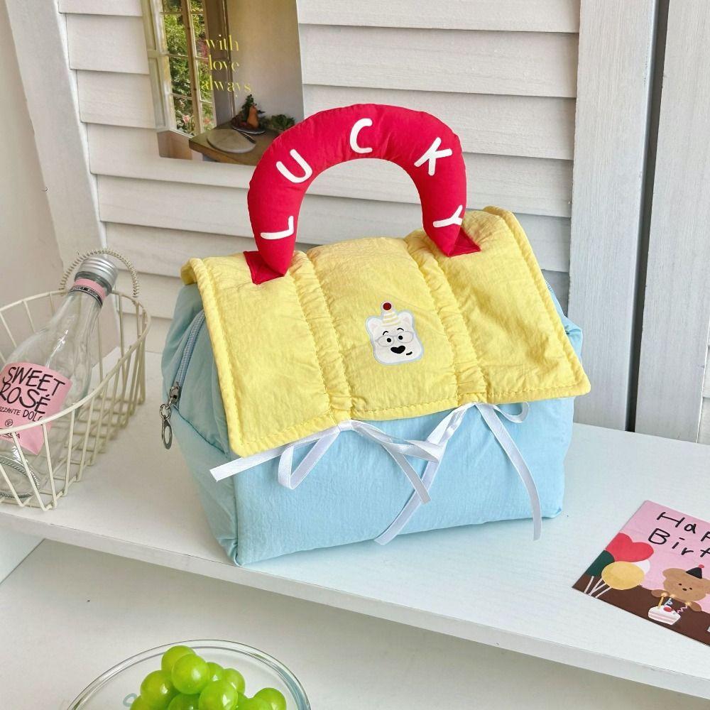 Kawaii Cute Cabin Makeup Bag House-shaped Toiletry Bag Portable Handheld Cosmetic Case  Ladies