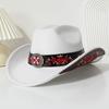 Four Seasons European and American Style Woolen Cowboy Top Hat Men and Women Couple Ethnic Wind Roll Along Top Hat Sun Hat Jazz Hat