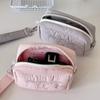 Keychain Zipper Wristlet Wallet With Lanyard Embroidered Bow Makeup Bag Nylon Coin Pocket  Outdoor