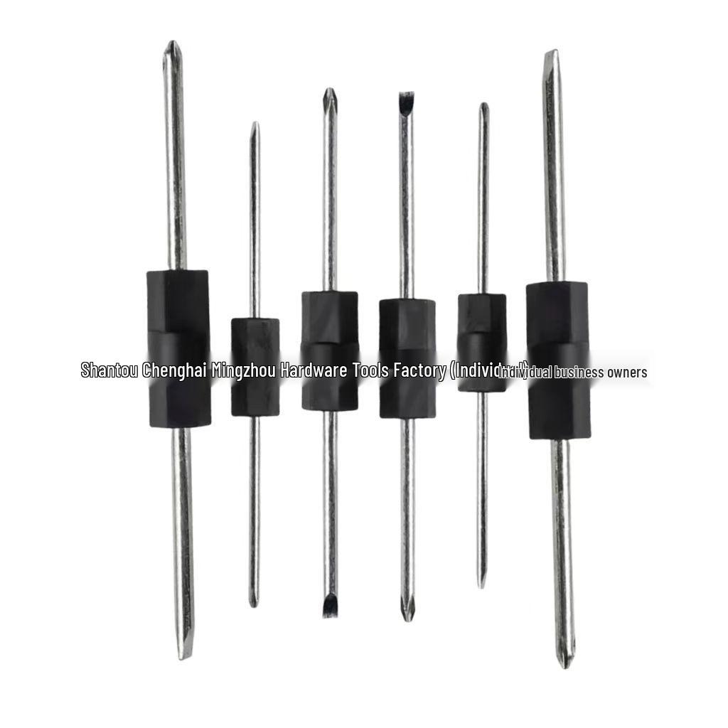 Yellow Multifunctional Two-Way Screwdriver: Flathead & Phillips, 3mm, 4mm, 5mm Repair Tool