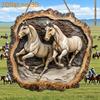 Ornament din lemn plat 2D cu animal, rustic, cal, pasăre în copac, semn de bun venit pentru intrarea casei de fermă, terasă, living, decor birou