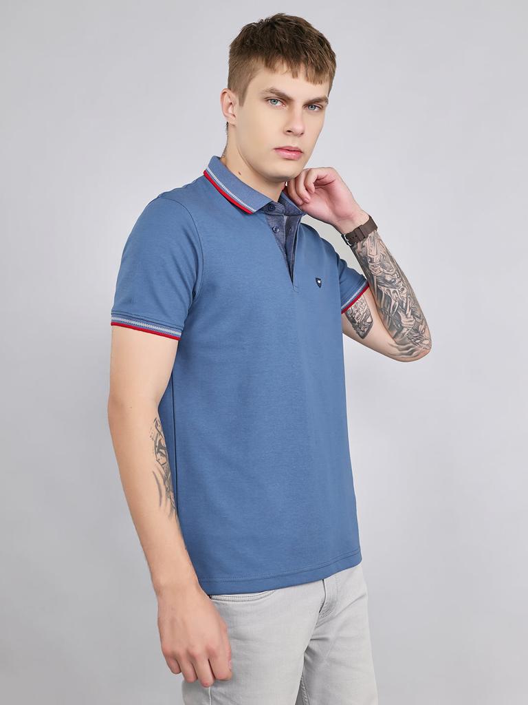 MONTE CARLO Men Smart Fit Blue Tshirt
