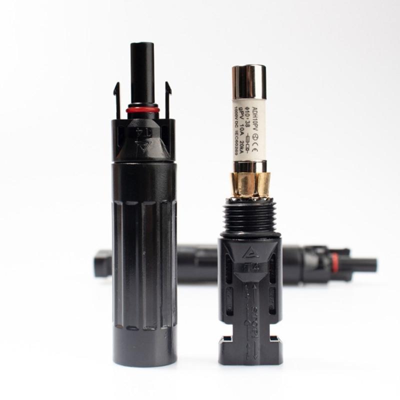 Pack Of 2 1000V Solar Fuses Waterproof Connector Photovoltaic System Accessory for Panel String Install & Protections