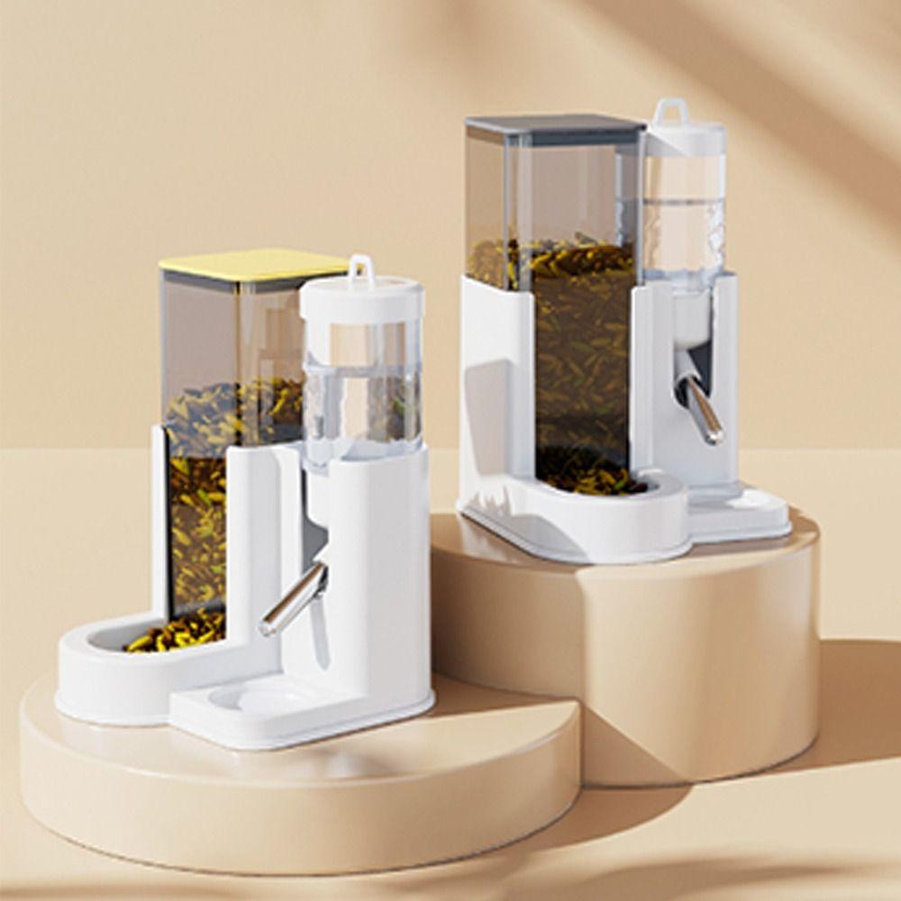 2-in-1 Hamster Automatic Water Feeder No-Drip Detachable Pet Feeding Bowl Large Capacity 80ml Pet Food Storage Container