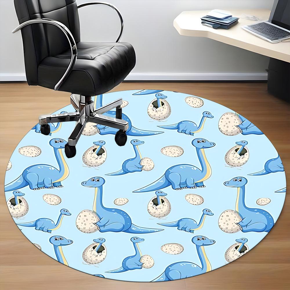1pc Dinosaur Eggs Carpet for Office Non-Slip, Round Carpet, Soft & Comfortable, Carpet for Office, Lightweight Round Floor Mat