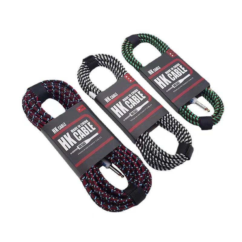 HK Brand 3M Braided Electric Guitar Audio Cable - High-Fidelity Connection for Sound Systems